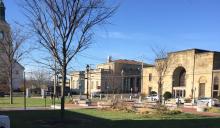Corner of Franklin & Park Streets. Downtown Framingham. GFCC in the background